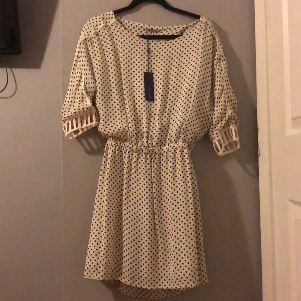 White and black Rebecca Minkoff dress.